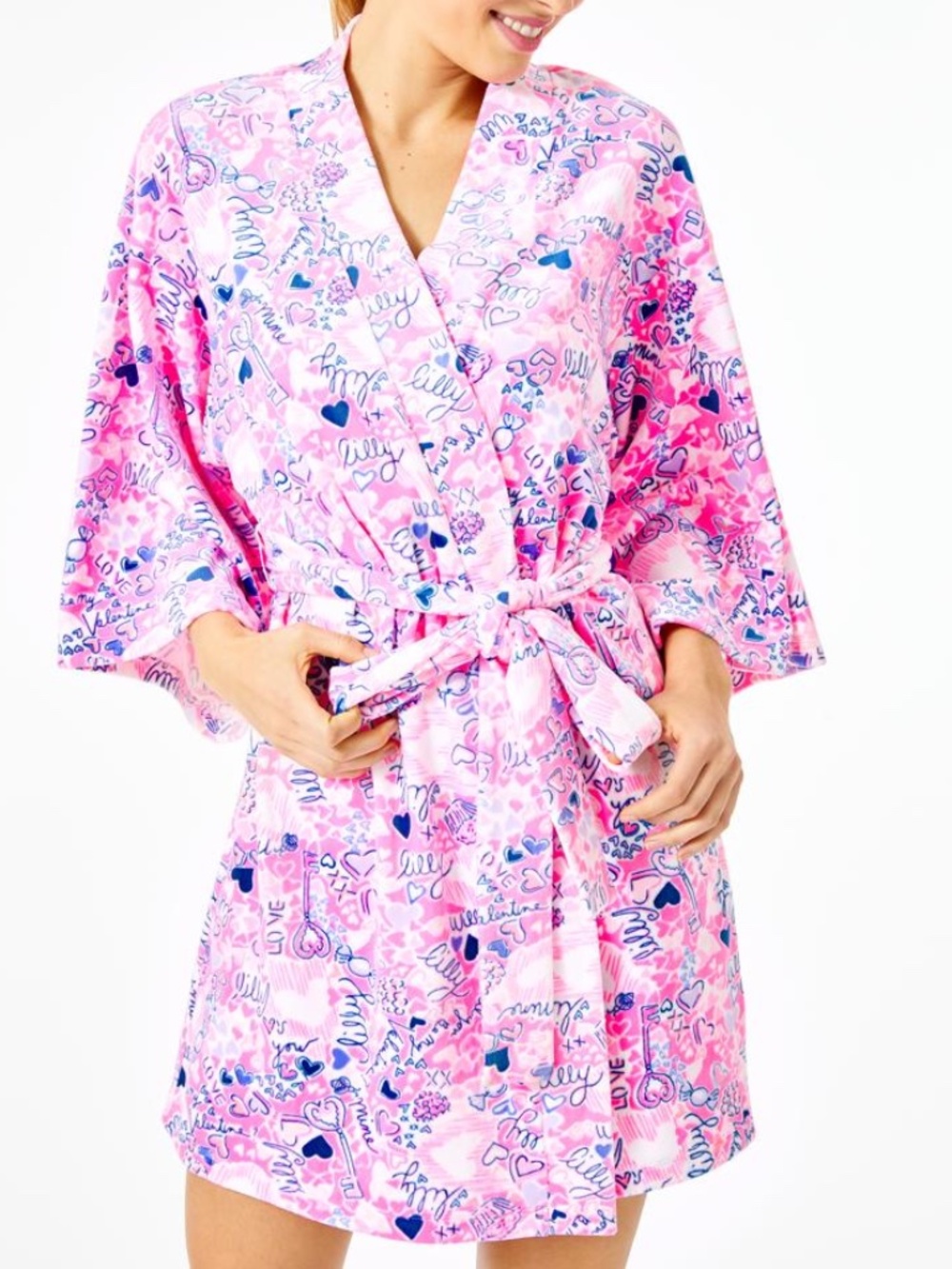 Lilly Pulitzer Elaine Robe Velour Soft Kimono Sleeve with Belt  - size S/M